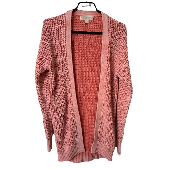 Michael Michael Kors Cardigan Womens S Pink Chunky Knit Open Front - Picture 2 of 7